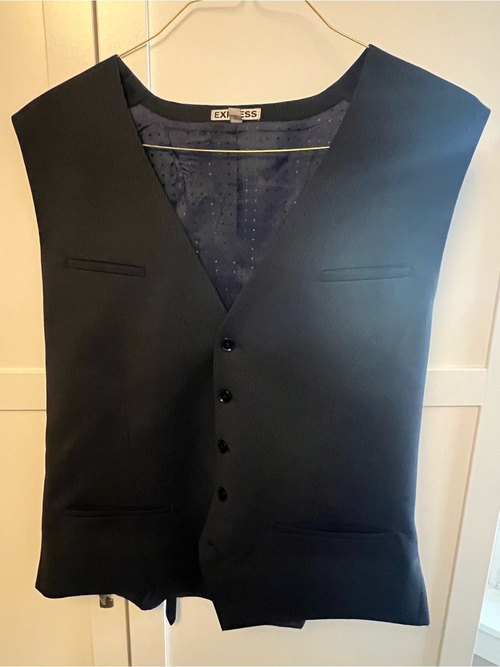 Express Men’s Black pin strip  Dress Vest – Classic Formal Waistcoat